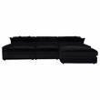 Coaster Blaine Fabric Upholstered Reversible Chaise Sectional Sofa in Black