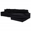 Coaster Blaine Fabric Upholstered Reversible Chaise Sectional Sofa in Black