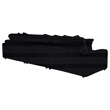 Coaster Blaine Fabric Upholstered Reversible Chaise Sectional Sofa in Black