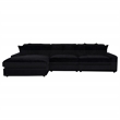 Coaster Blaine Fabric Upholstered Reversible Chaise Sectional Sofa in Black