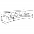 Coaster Blaine Fabric Upholstered Reversible Chaise Sectional Sofa in Black