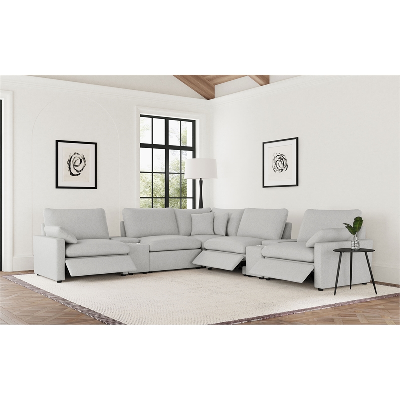Coaster Collins 7-Piece Fabric Modular Power Reclining Sectional in Gray