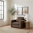 Coaster Amador Chenille Upholstered Track Arm Accent Chair in Chocolate
