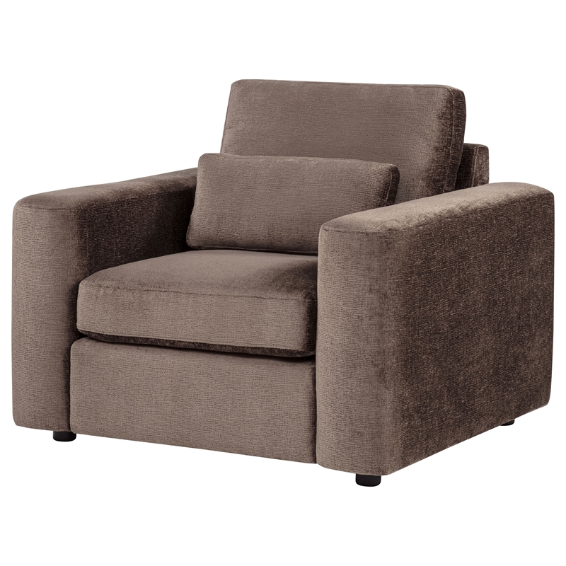 Coaster Amador Chenille Upholstered Track Arm Accent Chair in Chocolate