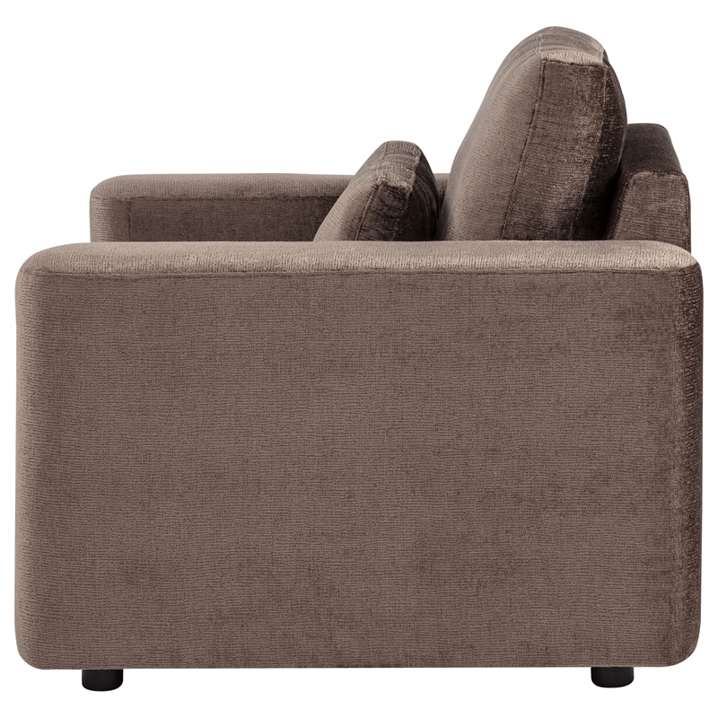 Coaster Amador Chenille Upholstered Track Arm Accent Chair in Chocolate