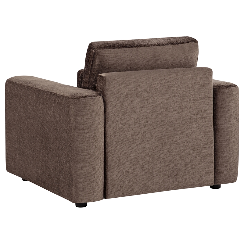 Coaster Amador Chenille Upholstered Track Arm Accent Chair in Chocolate