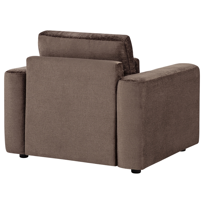 Coaster Amador Chenille Upholstered Track Arm Accent Chair in Chocolate