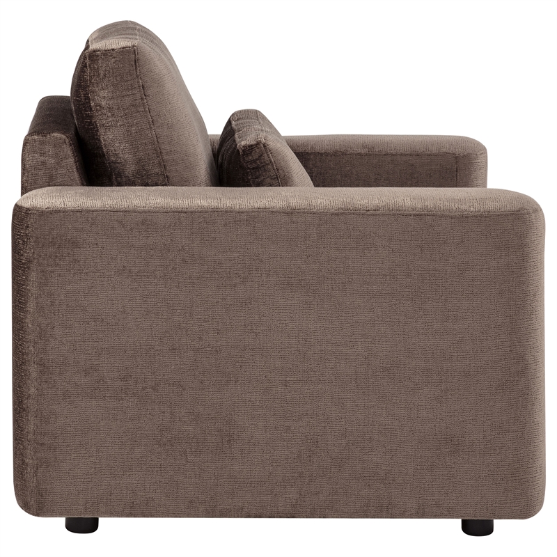 Coaster Amador Chenille Upholstered Track Arm Accent Chair in Chocolate