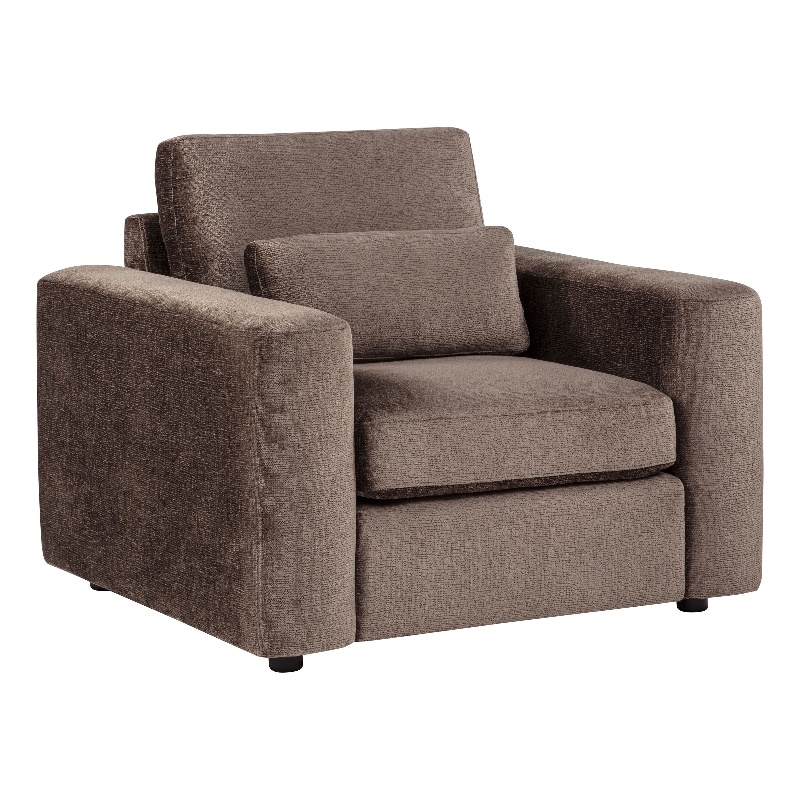 Coaster Amador Chenille Upholstered Track Arm Accent Chair in Chocolate