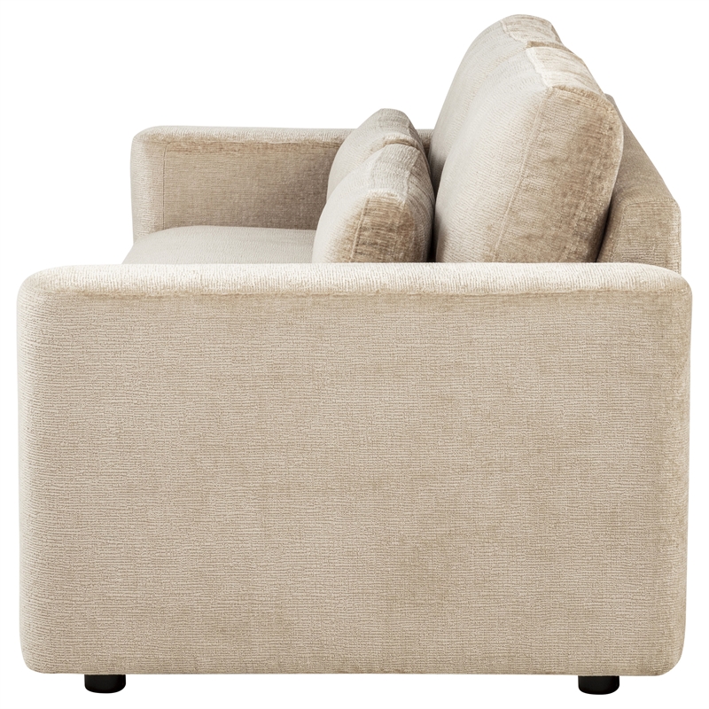 Coaster Amador Chenille Track Arm Sofa with Loose Cushions in Camel
