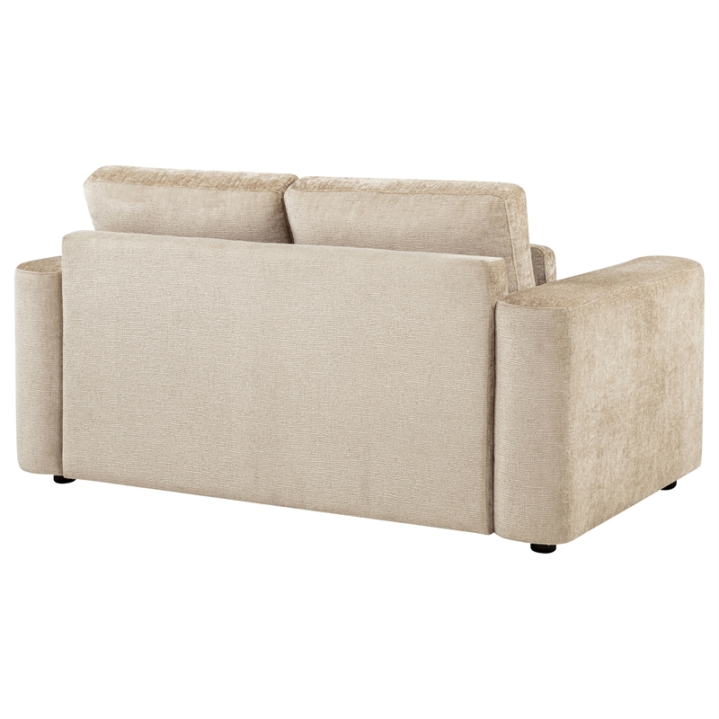 Coaster Amador Chenille Upholstered Track Arm Loveseat in Camel