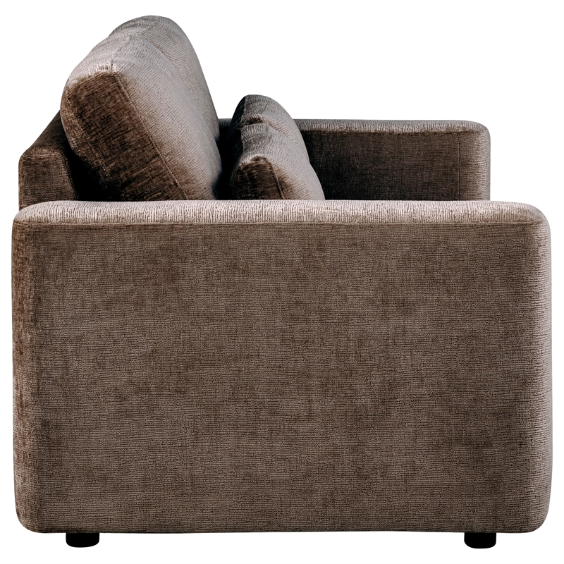 Coaster Amador Chenille Upholstered Track Arm Loveseat in Chocolate