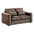 Coaster Amador Chenille Upholstered Track Arm Loveseat in Chocolate