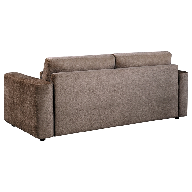 Coaster Amador 2-piece Chenille Upholstered Track Arm Sofa Set in Chocolate