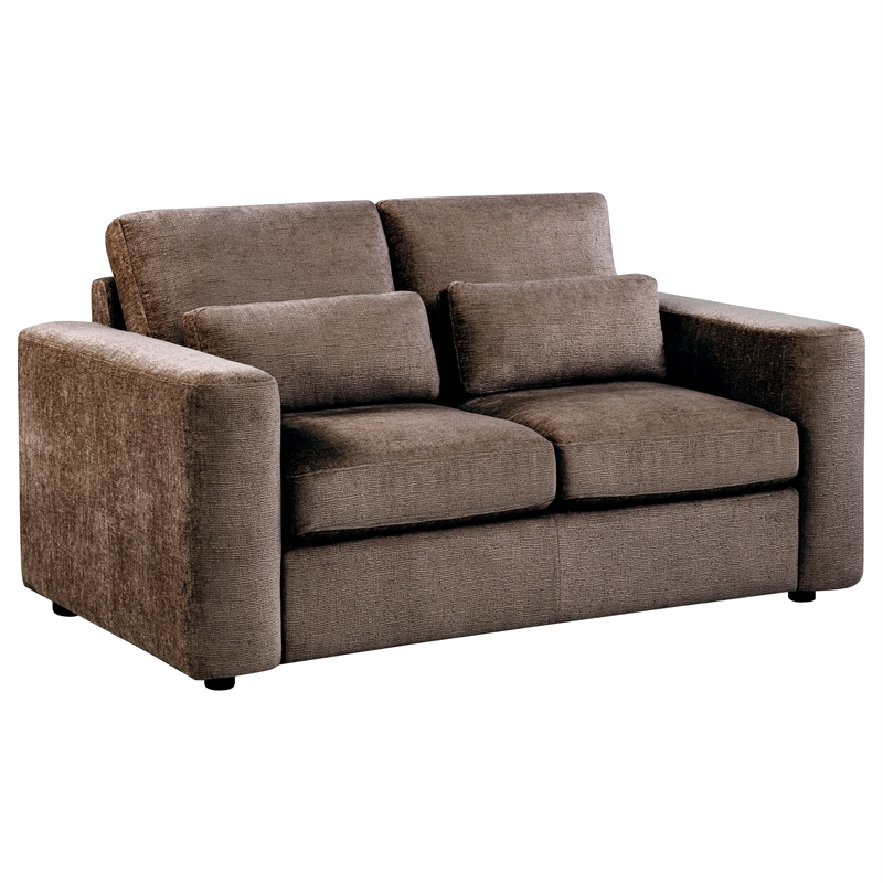 Coaster Amador 3-piece Chenille Upholstered Track Arm Sofa Set in Chocolate