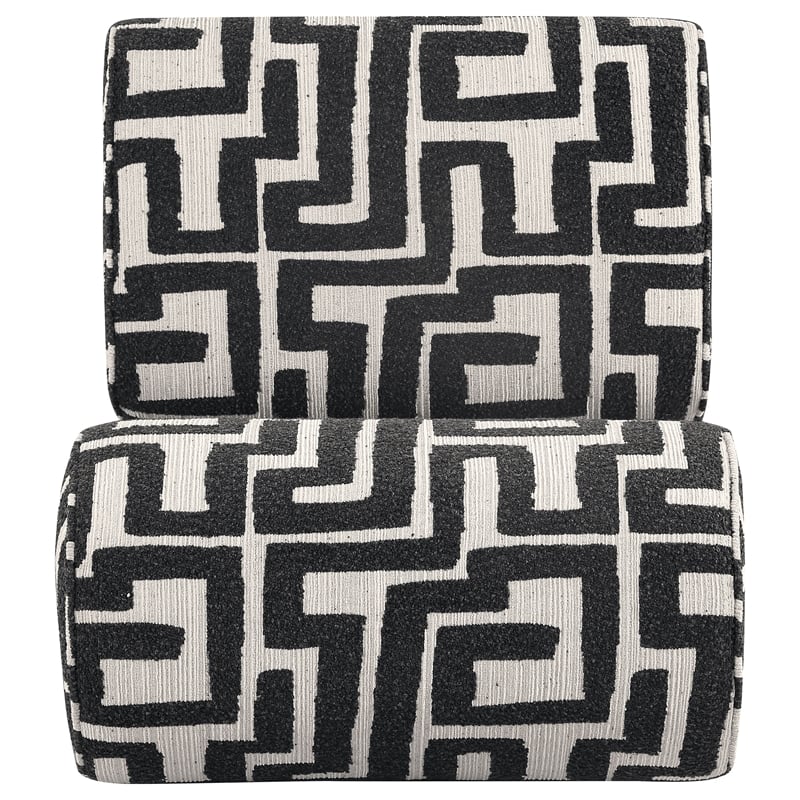Coaster Eimer Contemporary Geometric  Fabric Jacquard Accent Chair in Black