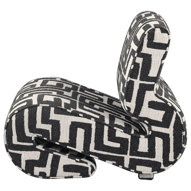 Coaster Eimer Contemporary Geometric  Fabric Jacquard Accent Chair in Black