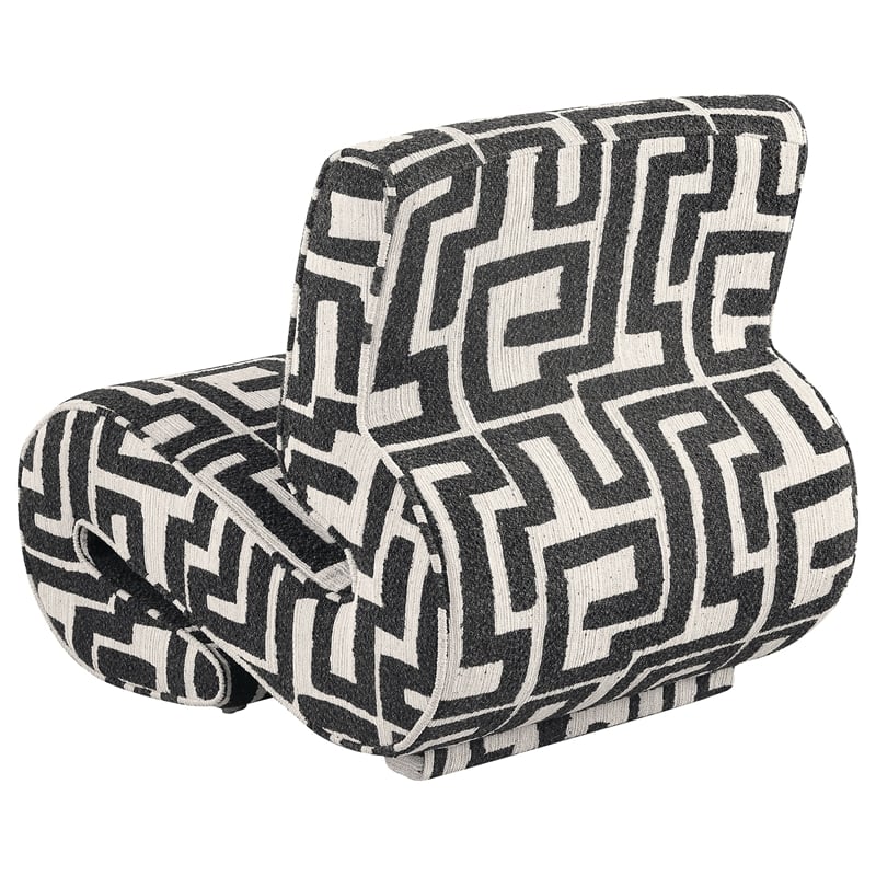 Coaster Eimer Contemporary Geometric  Fabric Jacquard Accent Chair in Black