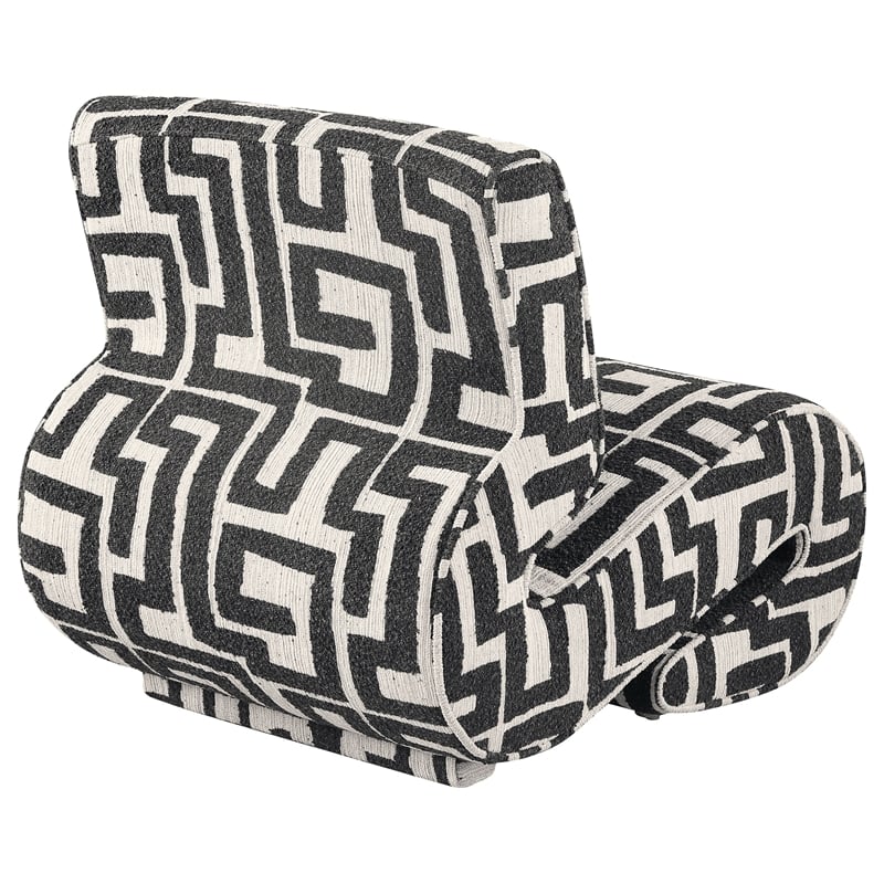 Coaster Eimer Contemporary Geometric  Fabric Jacquard Accent Chair in Black