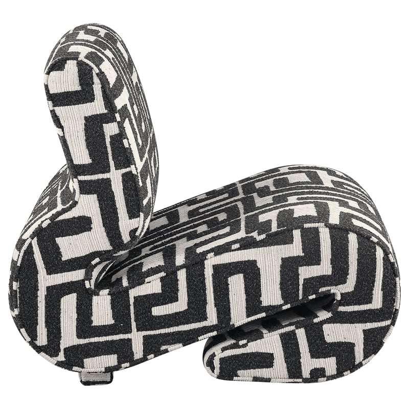 Coaster Eimer Contemporary Geometric  Fabric Jacquard Accent Chair in Black