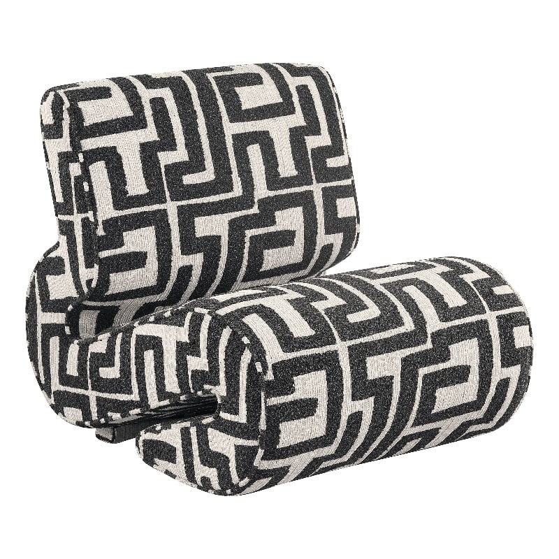 Coaster Eimer Contemporary Geometric  Fabric Jacquard Accent Chair in Black
