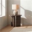 Coaster Aragon Engineered Wood Round Panel Base End Table in Brown
