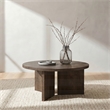 Coaster Aragon Engineered Wood Round Panel Base Coffee Table in Brown