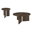 Coaster Aragon 2-Piece Engineered Wood Round Coffee Table Set in Brown