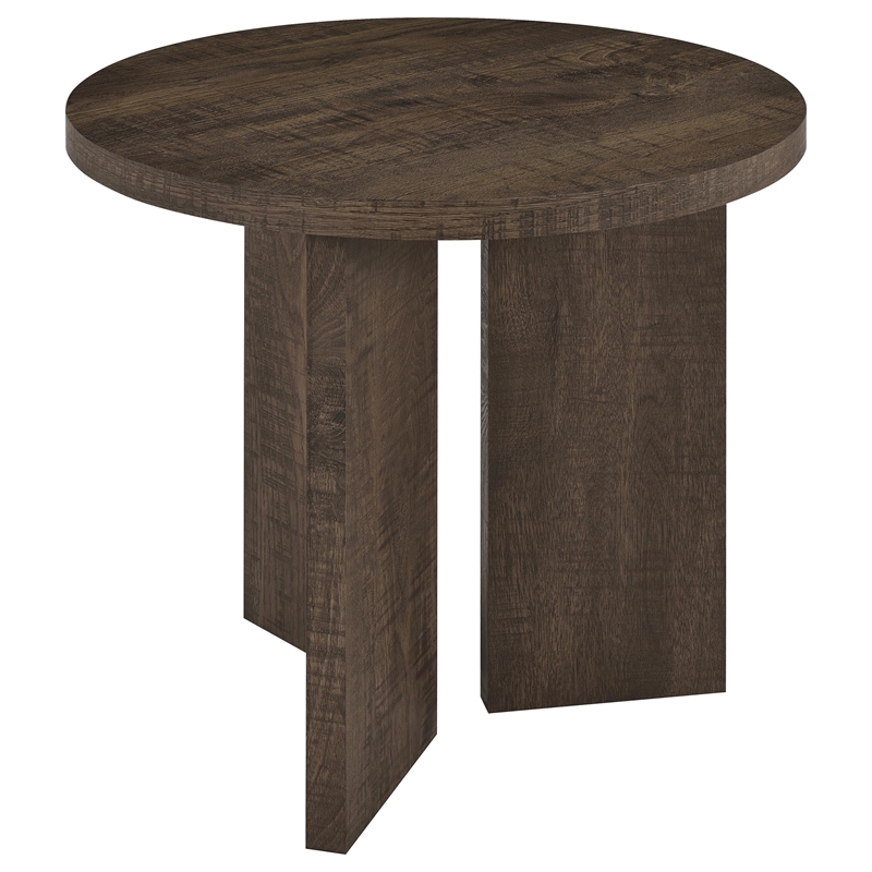Coaster Aragon 2-Piece Engineered Wood Round Coffee Table Set in Brown