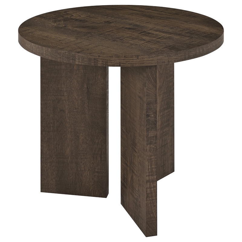 Coaster Aragon 2-Piece Engineered Wood Round Coffee Table Set in Brown