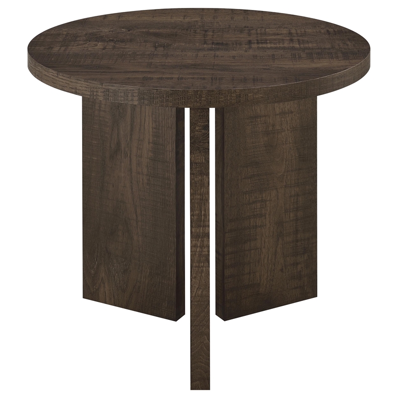 Coaster Aragon 2-Piece Engineered Wood Round Coffee Table Set in Brown