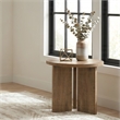 Coaster Aragon Engineered Wood Round Panel Base End Table in Brown