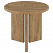 Coaster Aragon Engineered Wood Round Panel Base End Table in Brown
