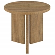 Coaster Aragon Engineered Wood Round Panel Base End Table in Brown