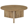 Coaster Aragon Round Panel Base Coffee Table in Mango