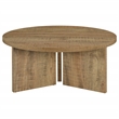 Coaster Aragon Round Panel Base Coffee Table in Mango