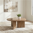 Coaster Aragon Round Panel Base Coffee Table in Mango