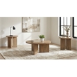 Coaster Aragon 3-Piece Engineered Wood Round Coffee Table Set in Brown