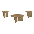 Coaster Aragon 3-Piece Engineered Wood Round Coffee Table Set in Brown