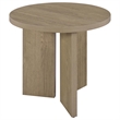 Coaster Aragon Round Panel Base End Table in Latte