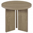 Coaster Aragon Round Panel Base End Table in Latte