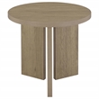 Coaster Aragon Round Panel Base End Table in Latte