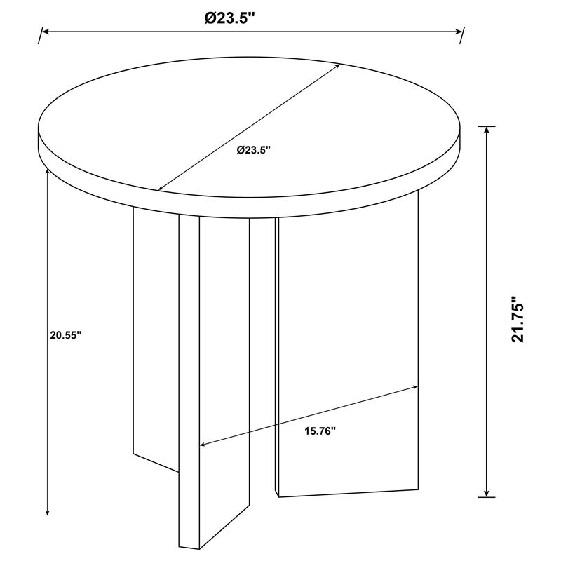 Coaster Aragon Round Panel Base End Table in Latte