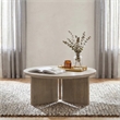 Coaster Aragon Engineered Wood Round Panel Base Coffee Table in Latte