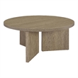 Coaster Aragon Engineered Wood Round Panel Base Coffee Table in Latte