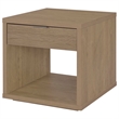Coaster Ingram Engineered Wood Square End Table with Drawer in Latte
