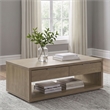 Coaster Ingram 2-Drawer Rectangular Coffee Table with Open Shelf in Latte