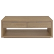 Coaster Ingram 2-Drawer Rectangular Coffee Table with Open Shelf in Latte