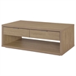 Coaster Ingram 2-Drawer Rectangular Coffee Table with Open Shelf in Latte