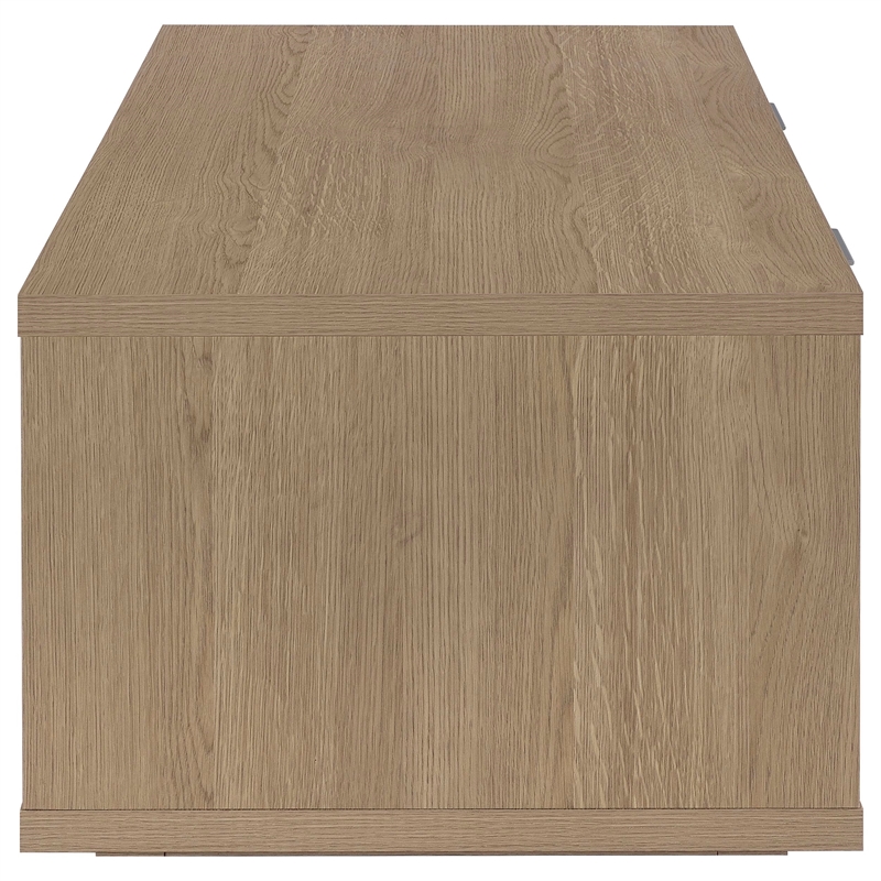 Coaster Ingram 2-Drawer Rectangular Coffee Table with Open Shelf in Latte